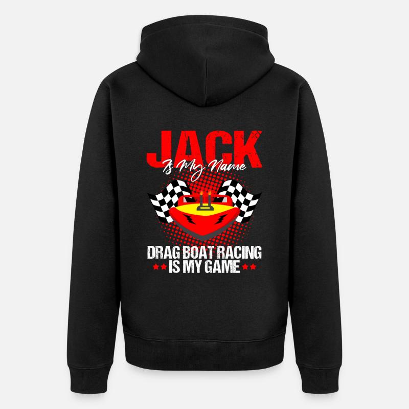 Drag Boot Design für Rennbootfahrer - Unisex Premium Bio Zip Hoodie - Schwarz