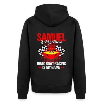 Speedboat Racing Design for Racing Boaters - Unisex Premium Organic Zip Hoodie - black - Back - Nico (187cm)