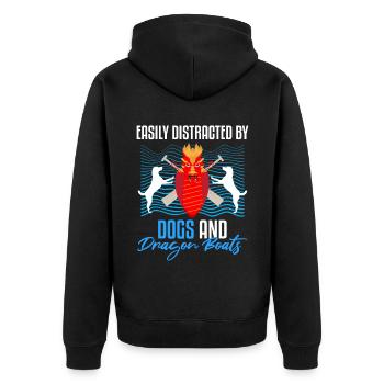 Dragon Boat Trainer for Chinese Boat Racing - Unisex Premium Organic Zip Hoodie - black - Back - Nico (187cm)