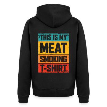 C’est mon t-shirt à fumer de la viande drôle pour barbecue fumer - Veste à capuche bio Premium Unisexe - noir - Dos - Nico (187cm)
