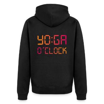 YO:GA O’Clock Yoga - Veste à capuche bio Premium Unisexe - noir - Dos - Nico (187cm)
