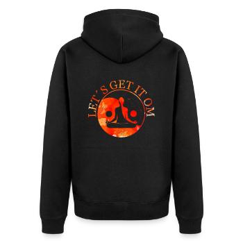 Let's Get It Om Yoga - Unisex Premium Bio Zip Hoodie - Schwarz - Hinten - Nico (187cm)