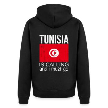 Tunisie - Veste à capuche bio Premium Unisexe - noir - Dos - Nico (187cm)