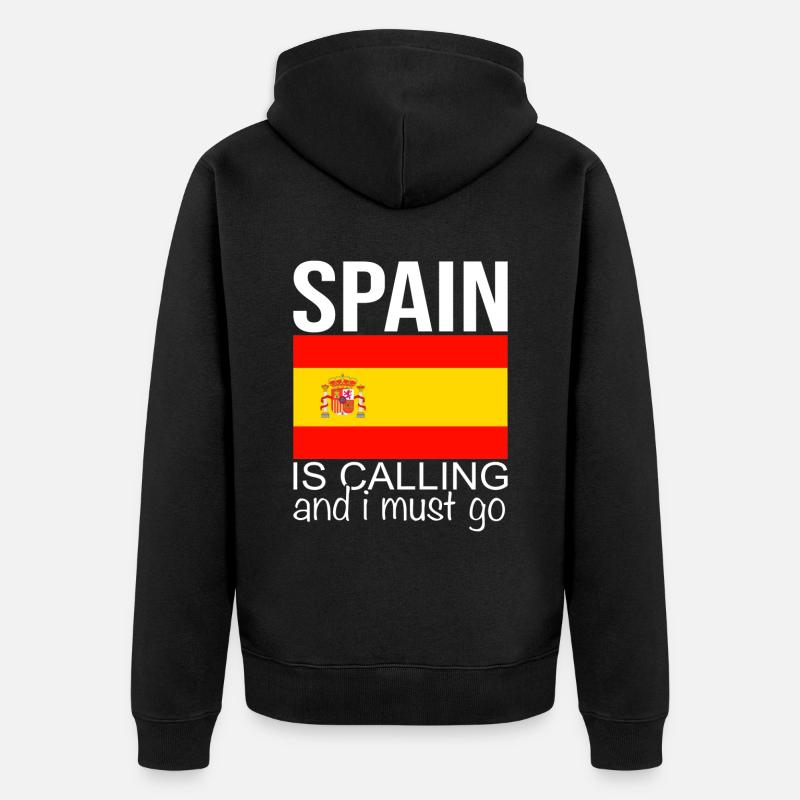 Spanien Spruch - Unisex Premium Bio Zip Hoodie - Schwarz
