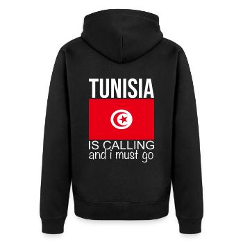 Tunisie - Veste à capuche bio Premium Unisexe - noir - Dos - Nico (187cm)