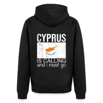 Chypre Dicton - Veste à capuche bio Premium Unisexe - noir - Dos - Nico (187cm)