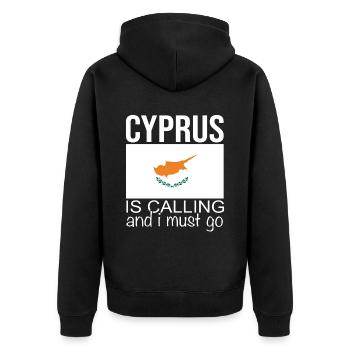 Chypre Dicton - Veste à capuche bio Premium Unisexe - noir - Dos - Nico (187cm)
