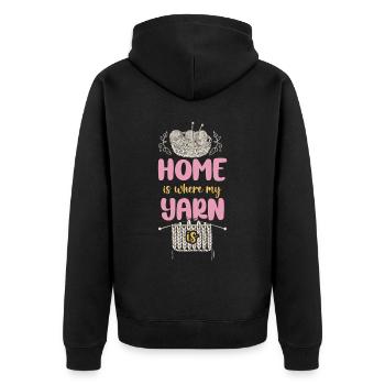 Tricoter Tricoter à la maison est l’endroit où mon - Veste à capuche bio Premium Unisexe - noir - Dos - Nico (187cm)