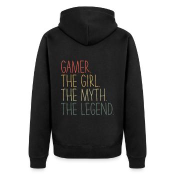 Gamer Girl cute video game for - Unisex Premium Organic Zip Hoodie - black - Back - Nico (187cm)