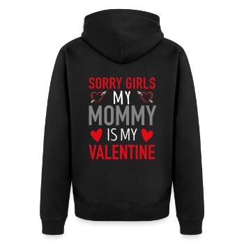 Maman est ma Saint-Valentin - Veste à capuche bio Premium Unisexe - noir - Dos - Nico (187cm)