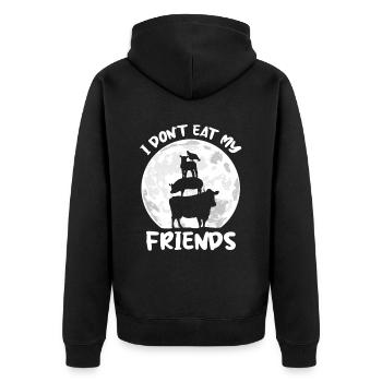 Vegetarian Vegan Vegetarian Gift - Unisex Premium Organic Zip Hoodie - black - Back - Nico (187cm)