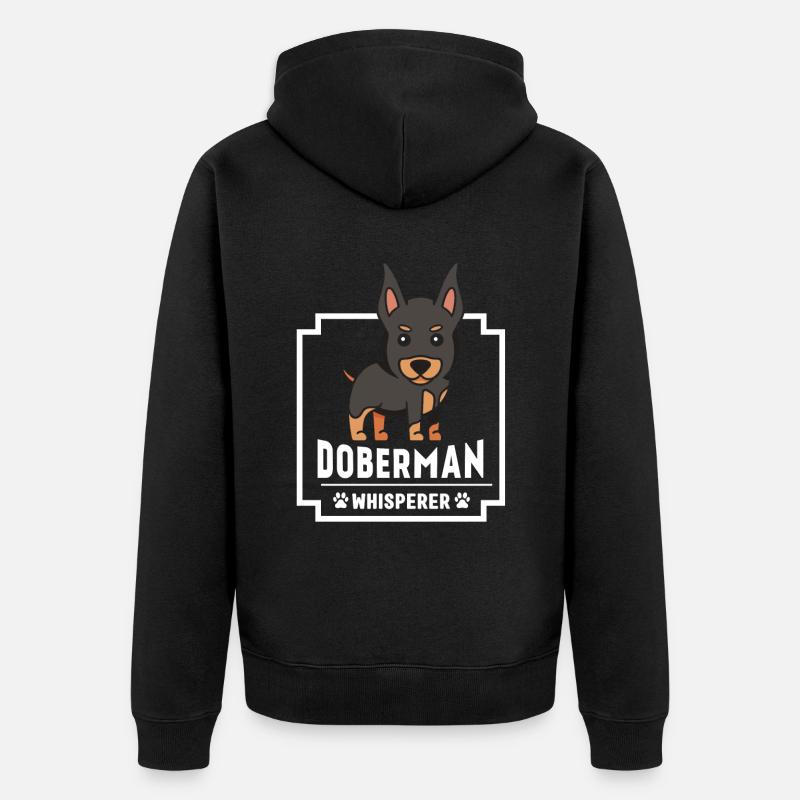 Doberman Whisperer Chiens Doberman Dobermans - Veste à capuche bio Premium Unisexe - noir