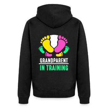 Großeltern In Ausbildung Schwanger Süß Erstes Mal - Unisex Premium Bio Zip Hoodie - Schwarz - Hinten - Nico (187cm)