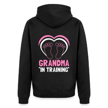 Oma In Ausbildung Großeltern Süß Erstes Mal - Unisex Premium Bio Zip Hoodie - Schwarz - Hinten - Nico (187cm)
