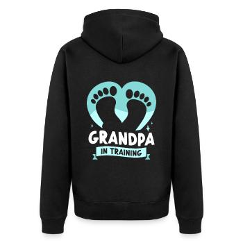 Opa In Ausbildung Süß Großeltern Erstes Mal - Unisex Premium Bio Zip Hoodie - Schwarz - Hinten - Nico (187cm)
