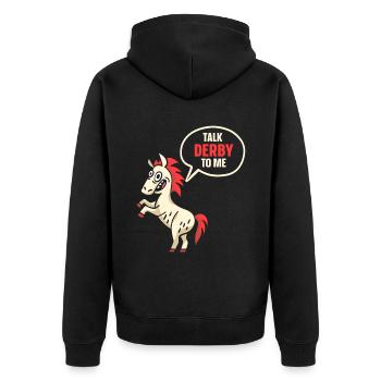 Parler Derby avec moi cavalier équitation - Veste à capuche bio Premium Unisexe - noir - Dos - Nico (187cm)