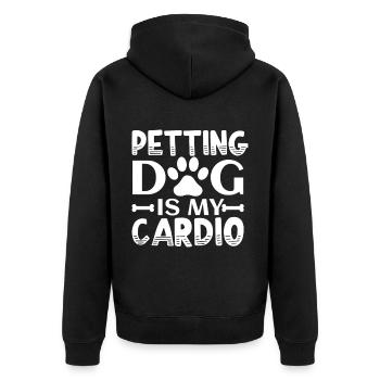 Petting dog is my training - Paw and Bones - Unisex Premium Organic Zip Hoodie - black - Back - Nico (187cm)