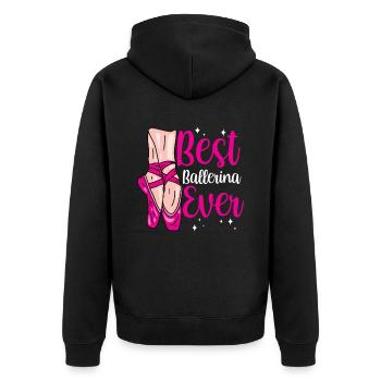 Meilleur ballet de danseuse de tous les temps - Veste à capuche bio Premium Unisexe - noir - Dos - Nico (187cm)