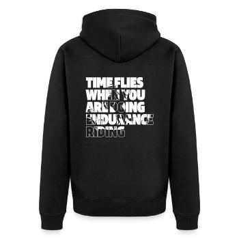 Horse Equestrian Sport Endurance Riding - Unisex Premium Organic Zip Hoodie - black - Back - Nico (187cm)