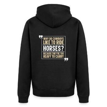 Sports équestres à cheval Drôle d’équitation - Veste à capuche bio Premium Unisexe - noir - Dos - Nico (187cm)
