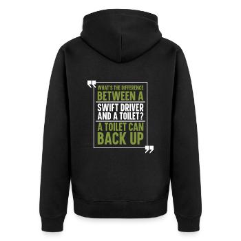 Truck Driver Trucker Truck Driver Funny - Unisex Premium Organic Zip Hoodie - black - Back - Nico (187cm)