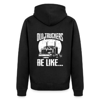 Truck Driver Trucker Truck Driver Funny - Unisex Premium Organic Zip Hoodie - black - Back - Nico (187cm)