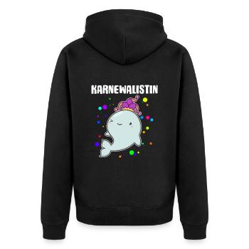 Karnewal Karnewalistin Karneval Fasnacht Konfetti - Unisex Premium Bio Zip Hoodie - Schwarz - Hinten - Nico (187cm)