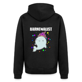 Karnewal Karnewalist Karneval Fasnacht Konfetti - Unisex Premium Bio Zip Hoodie - Schwarz - Hinten - Nico (187cm)