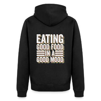 Magen Bypass Operation Abnehmen Magenverkleinerung - Unisex Premium Bio Zip Hoodie - Schwarz - Hinten - Nico (187cm)