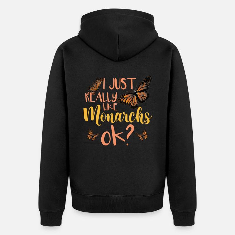 J’aime vraiment les monarques - Veste à capuche bio Premium Unisexe - noir