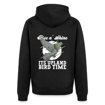 Jäger Taube Taubenjagd - Unisex Premium Organic Zip Hoodie - black - Back - Nico (187cm)
