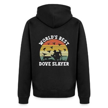 Taubenjagd Jäger Vogeljagd - Unisex Premium Organic Zip Hoodie - black - Back - Nico (187cm)