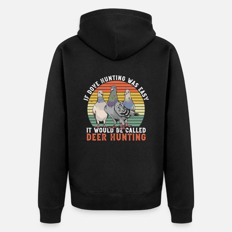 Taubenjagd Jäger Taubenjäger Vogeljagd - Unisex Premium Bio Zip Hoodie - Schwarz