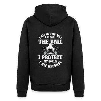 Fußball -Torhüter Des Fußball -Torhüters - Unisex Premium Bio Zip Hoodie - Schwarz - Hinten - Nico (187cm)