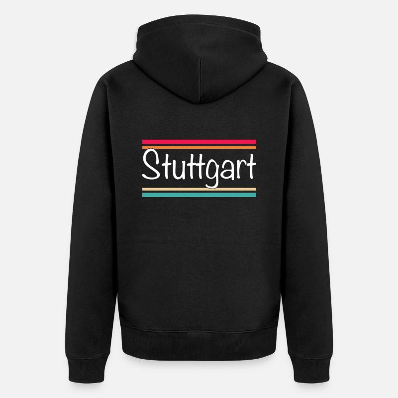 Stuttgart - Unisex Premium Bio Zip Hoodie - Schwarz