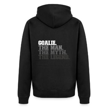 Fußball -Torhüter Des Fußball -Torhüters - Unisex Premium Bio Zip Hoodie - Schwarz - Hinten - Nico (187cm)