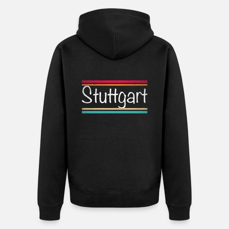 Stuttgart - Unisex Premium Bio Zip Hoodie - Schwarz