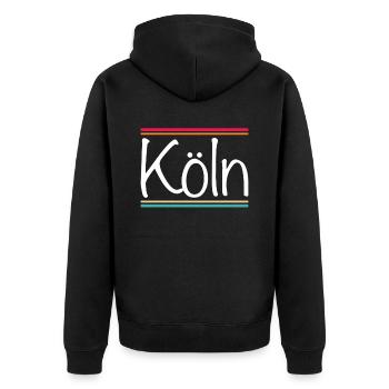 Cologne - Unisex Premium Organic Zip Hoodie - black - Back - Nico (187cm)