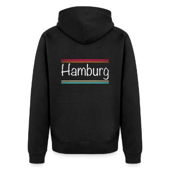 Hambourg - Veste à capuche bio Premium Unisexe - noir - Dos - Nico (187cm)