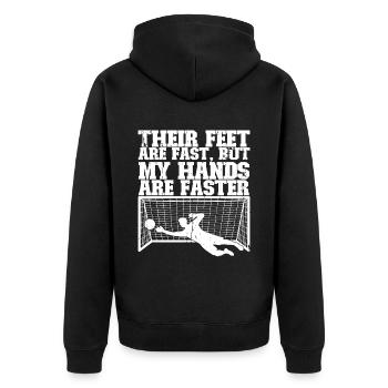 Fußball -Torhüter Des Fußball -Torhüters - Unisex Premium Bio Zip Hoodie - Schwarz - Hinten - Nico (187cm)