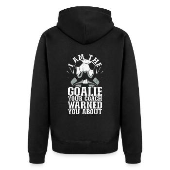 Fußball -Torhüter Des Fußball -Torhüters - Unisex Premium Bio Zip Hoodie - Schwarz - Hinten - Nico (187cm)