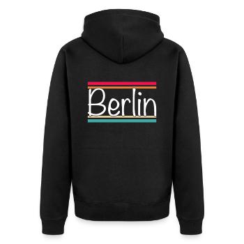 Berlin - Veste à capuche bio Premium Unisexe - noir - Dos - Nico (187cm)