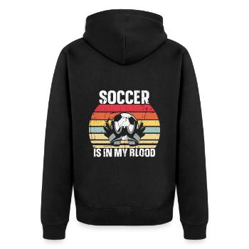 Fußball -Torhüter Des Fußball -Torhüters - Unisex Premium Bio Zip Hoodie - Schwarz - Hinten - Nico (187cm)