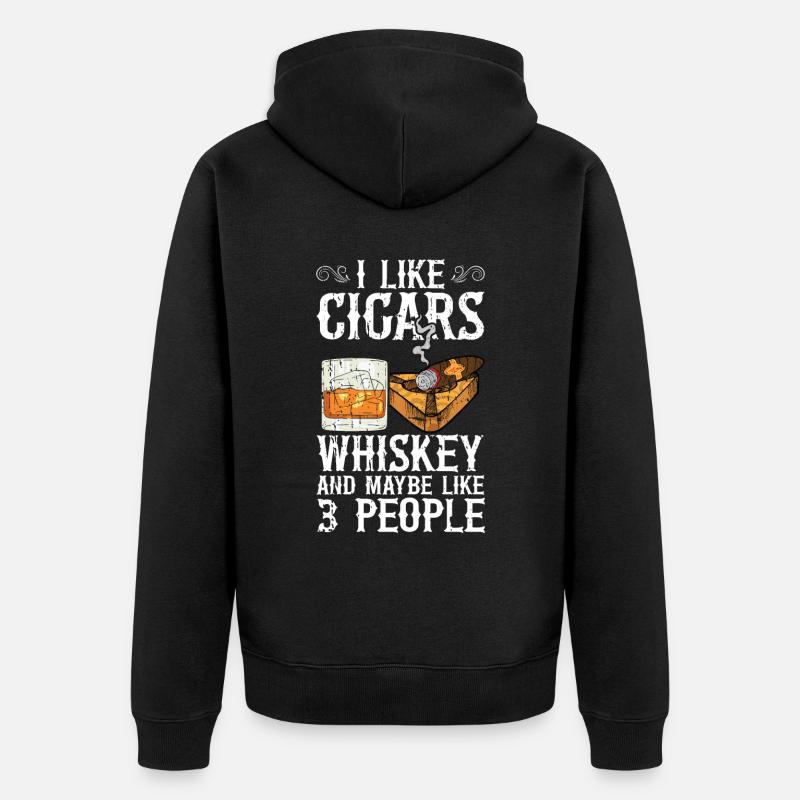 Zigarrenzigarettenraucher - Unisex Premium Bio Zip Hoodie - Schwarz