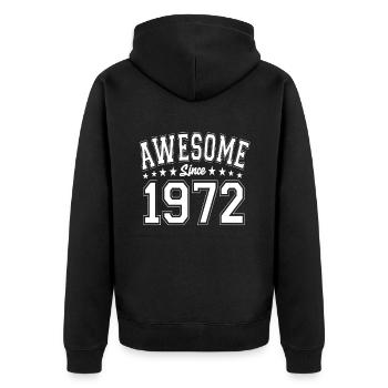 Génial depuis 1972 anniversaire 1972 millésime 1972 - Veste à capuche bio Premium Unisexe - noir - Dos - Nico (187cm)