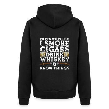 Fumeurs de cigarettes de cigares - Veste à capuche bio Premium Unisexe - noir - Dos - Nico (187cm)