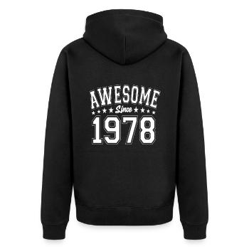 Génial depuis 1978 Anniversaire 1978 Millésime 1978 - Veste à capuche bio Premium Unisexe - noir - Dos - Nico (187cm)