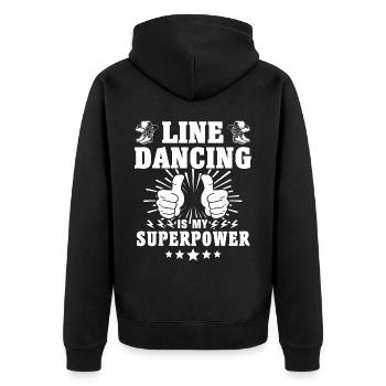Line Dance Line Dancing - Unisex Premium Bio Zip Hoodie - Schwarz - Hinten - Nico (187cm)