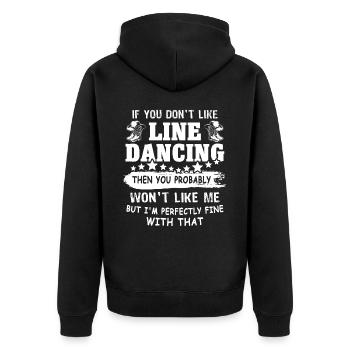 Line Dance Line Dancing - Unisex Premium Bio Zip Hoodie - Schwarz - Hinten - Nico (187cm)