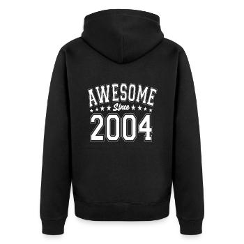 Awesome Since 2004 Birthday 2004 Vintage 2004 - Unisex Premium Organic Zip Hoodie - black - Back - Nico (187cm)